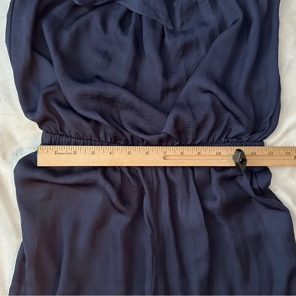 DO+BE Navy Blue Halter Silky Feel One Piece Pant Jumpsuit S NEW - Picture 10 of 11